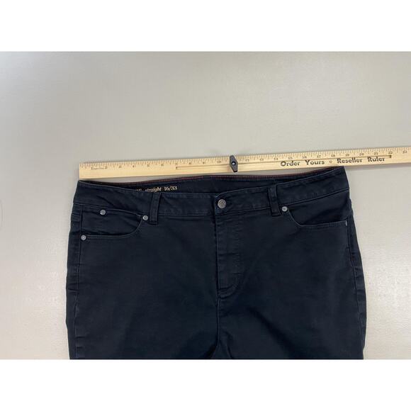 Talbots Heritage Straight Jeans Womens 16/33 Black Stretch Denim Fits 37x33 - Picture 5 of 14
